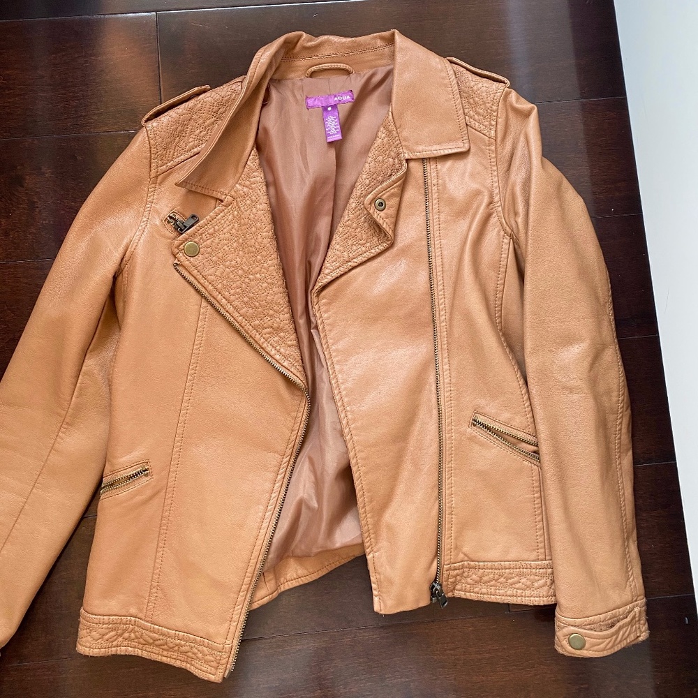 Aqua Girl's Orange Leather Jacket